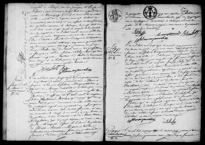 Registre des actes de naissance et adoption (1827).