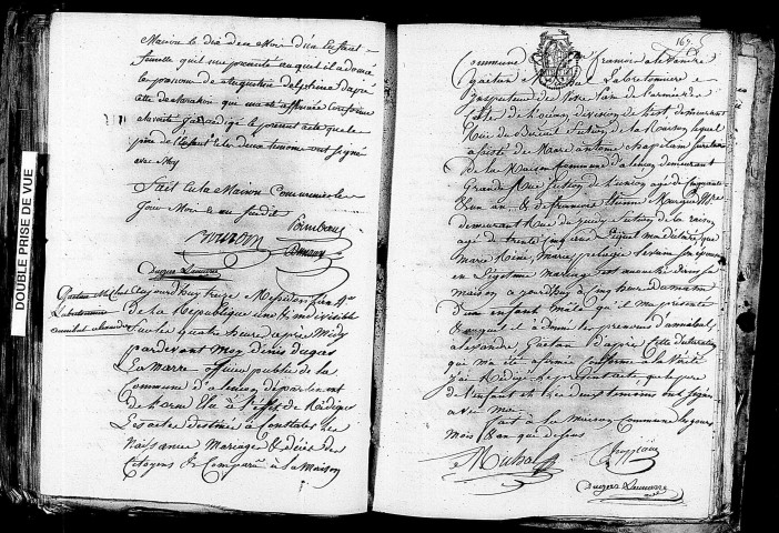 Acte de naissance de POIMBEUF Augustine Delphine (28 juin 1796),acte de naissance de GAETAN MICHAL LABRETONNIERE Annibal Alexandre (1er juillet 1796).