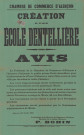 Création d'une école dentellière, avis de P. Bohin, Président de la chambre de commerce d'Alençon : affiche couleur (20 octobre 1903) (53.5x85), imprimerie A. Herpin, AMA, (6Fi3116).