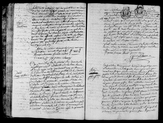 Acte de naissance de LEGUE Saint Denis (1er juin 1794),acte de naissance de DAVID Henry Victor (1er juin 1794),acte de naissance de TISON Pierre Jean (31 mai 1794).