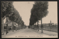 Alençon (Orne), Boulevard de la République, carte postale ancienne noir et blanc n°48, A.M.F. éditeur, (Date d'utilisation : 12 mai 1912) , (14x9), AMA, 4 exemplaires.