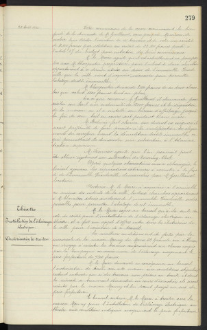 Immeuble Vandeville, réparation de la façade, angle rue du Pont Neuf et de la Poterne, rapport. Théâtre, installation de l'éclairage électrique, succursale de la maison Mauny du Mans n°43 Grande rue Alençon, autorisation de traiter