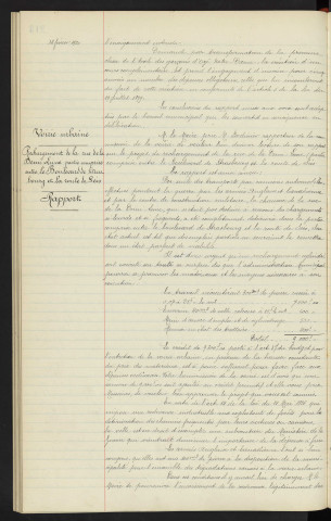 Ecole de garçons de Notre-Dame, demande de création d'un cours complémentaire, rapport. Voirie urbaine rechargement de la Rue de la Demi-Lune partie comprise entre le Boulevard de Strasbourg et la route de Sées, rapport