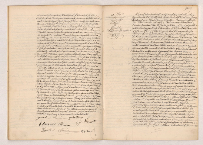 Acte de mariage de FRANCO Jules Alphonse Isidore et SEURIN Justine Célénie Marie (23 septembre 1905), acte de mariage de LE JUNTER Alexis et LEMAÎTRE Prudence Ernestine (23 septembre 1905).