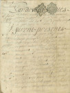Contrat de vente entre les Sieurs George Pierre Allix GrandChamp, Louis Jacques Eustache Allix et André François Vincent Allix et Jean Desroches Duparc, d'une partie de la maison sise 45-47 rue Cazault (16 février 1781).