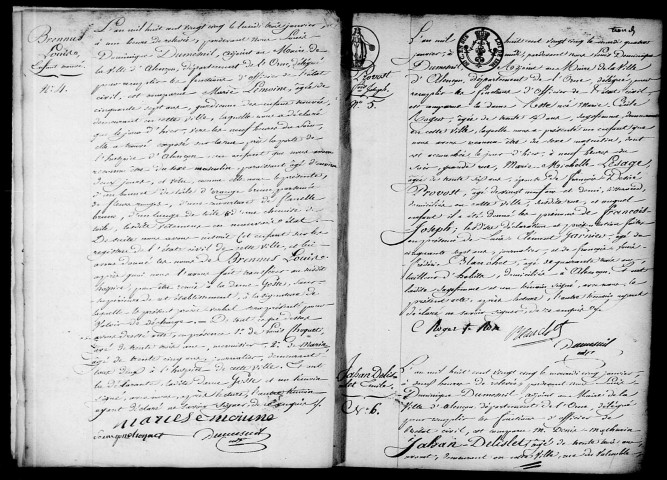Registre des actes de naissance et adoption (1825).