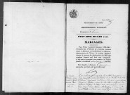 Registre des actes de mariage (1850).