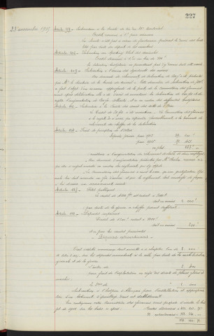 Budget de la ville pour 1916, rapport