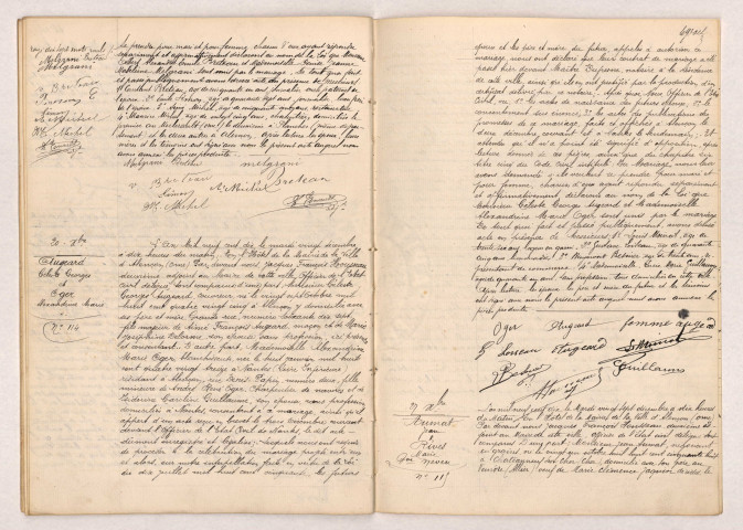 Acte de mariage de BRETEAU Albert Alexandre Emile et MELGRANI Denise Jeanne Madeleine (19 décembre 1910),Acte de mariage de AUGEARD Céleste Georges et AUGER Alexandrine Marie (20 décembre 1910), Acte de mariage de AUMAT Jean veuf de JACQUIN et RIVES Marie veuve NEVEU (27 décembre 1910).