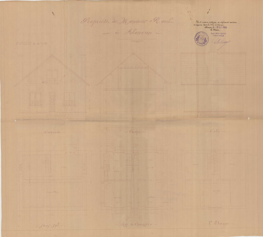 permis de construire n°20, Construction d'une maison d'habitation Rue Boucher de Perthes Alençon, (date de décision : 1934), (auteur du projet, architecte : BERNARDET (entrepreneur)).