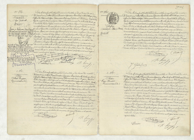 Acte de naissance de DELALANDE Olga Gabrielle (1 octobre 1908),reconnaissance de BLIN Albert Eugène (2 octobre 1908),acte de naissance de GODEFROY Christiane Marie Denise (1 octobre 1908),reconnaissance de CLOSIER Roger Fernand (2 octobre 1908).