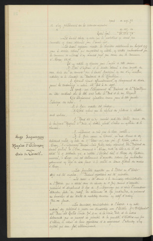 Chemin vicinaux, création des ressources pour 1918. Legs de Mr LEGUERNAY François Louis Justin ancien négociant, vice-président du conseil général de l'Orne demeurant route de Sées, hospice d'Alençon, notaire Mr CABOT, héritière Mme Veuve CHARRIET née PEAU dit Taillis Louise Zoé demeurant 3 rue de la Croix Verte avis du conseil