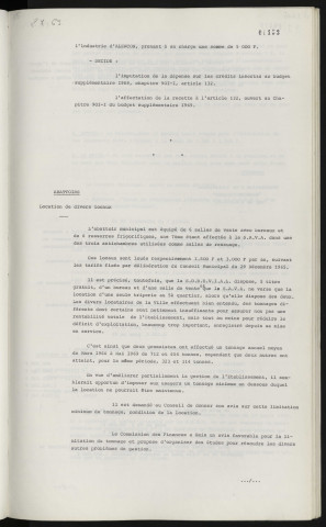 Urbanisme, contrat pour étude d'un schéma de secteur complémentaire du schéma directeur d'aménagement et urbanisme, concernant le centre-ville d'Alençon. Abattoirs, location de divers locaux.