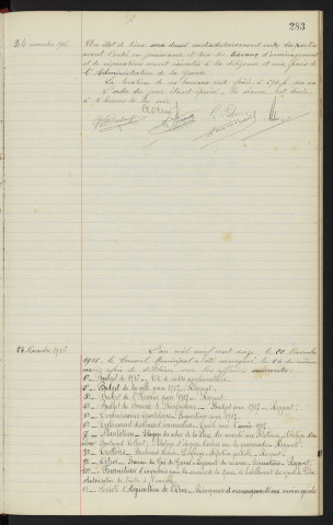 Transfert des bureaux de la Brigade Rue Cazault 116, communication de M. le Maire. Sommaire sur les affaires à délibérer