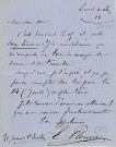 Lettre autographe signée de l'écrivain Edouard Plouvier à l'acteur Adolphe Laferrière (1858).