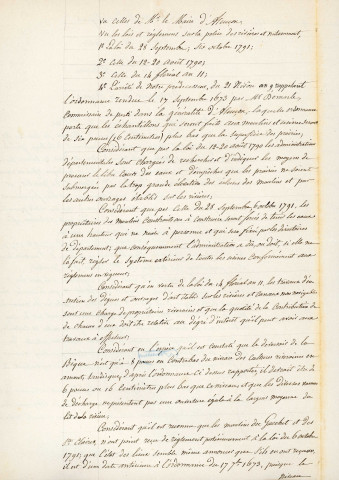 Rivière la Briante, aménagement du barrage de la Bique (8 janvier 1829) : arrêté préfectoral ; établissement d'un barrage dans le lit de la Briante (rue des Fossés de la Barre) (8 mai 1838-12 janvier 1839) : correspondance.