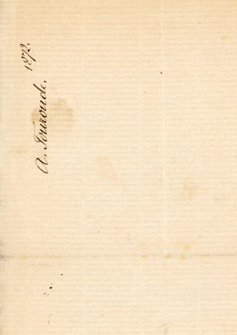 Lettre autographe signée de l'écrivain Alfred Edouard Touroude à l'acteur Adolphe Laferrière [1872].