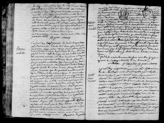 Acte de naissance de PILOU Anne Suzanne (6 juin 1794),acte de naissance LEMEUNIER BASCOUR Achille (8 juin 1794),acte de naissance de VOITURIER Anne Hyacinthe (8 juin 1794),acte de naissance de MALET François Benjamin (9 juin 1794).