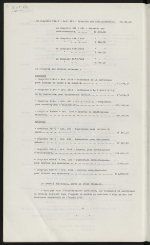 Finances, autorisations spéciales.