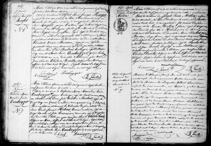Registre des actes de naissance et adoption (1847).