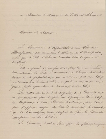 L'entrée d'Henri IV à Alençon en 1589 (17-18 avril 1870), fêtes de bienfaisance, organisation : correspondance, récépissé , contrat d'assurance, avenant, mémoires, devis, itinéraire, souscriptions,liste des personnages, état des costumes et accessoires.
