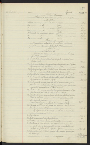Comptabilité de la ville, budget supplémentaire de 1919, rapport