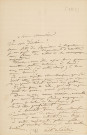 Lettre autographe signée de l'écrivaine Regnauld de Prébois Adèle à l'acteur Adolphe Laferrière [1863].