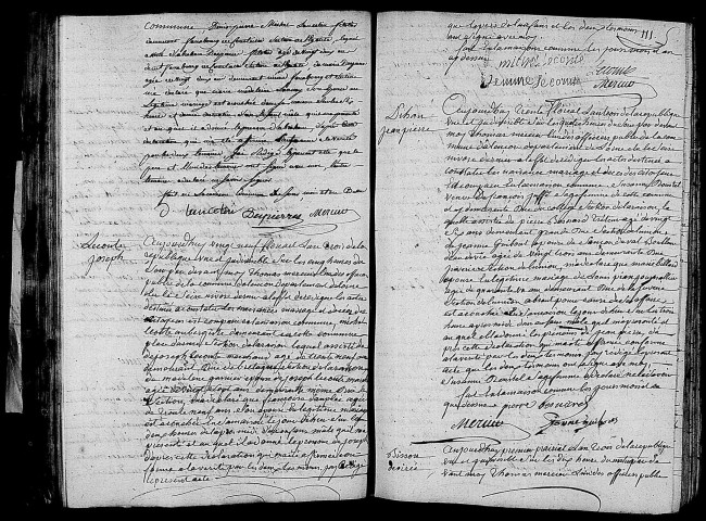 Acte de naissance de LANCELIN Abraham (18 mai 1795),acte de naissance de LECONTE Joseph (18 mai 1795),acte de naissance de PIHAN Jean Pierre (18 mai 1795),acte de naissance de BISSON Désirée (19 mai 1795).