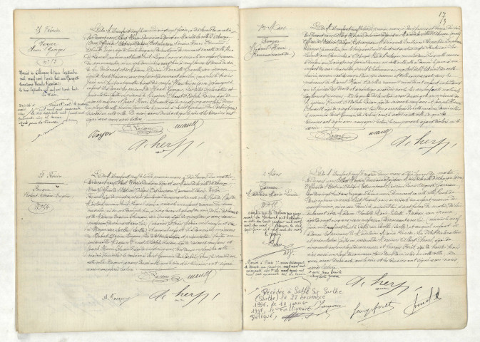 Acte de naissance de VOYER Henri Georges (25 février 1909),acte de naissance de FOUQUE Robert Arsène Eugène François (28 février 1909),reconnaissance de LEVOYER Marcel Henri (1er mars 1909),acte de naissance de GARREAU Madeleine Marie Louise (2 mars 1909)