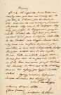Lettre autographe signée de l'écrivain Alexandre Longpré à l'acteur Adolphe Laferrière (1er mai 1841).