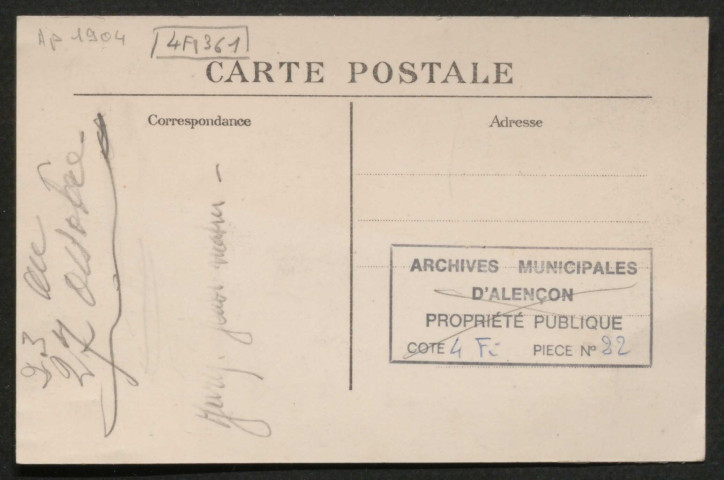 Alençon (Orne), La Halle aux Blés, carte postale ancienne noir et blanc n°6, A.M.F. éditeur, sd, (14x9), AMA.