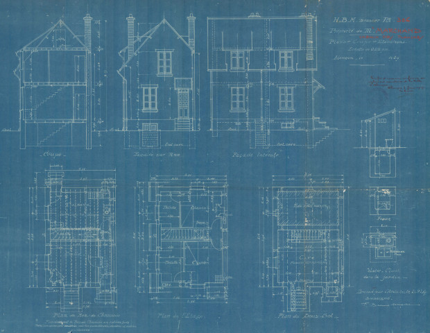 permis de construire n°31, Construction d'une maison d'habitation Chemin des Planches Alençon, (date de décision : 07/06/1929), (auteur du projet, architecte : BESNARD-BERNADAC Félix).