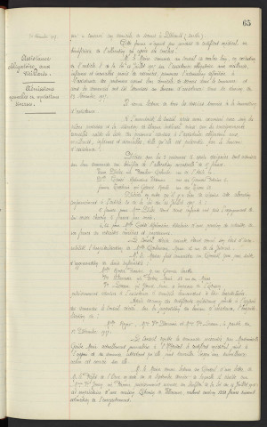 Assistance aux femmes en couches, admissions nouvelles. Assistance obligatoire aux vieillards, admissions nouvelles et mutations diverses