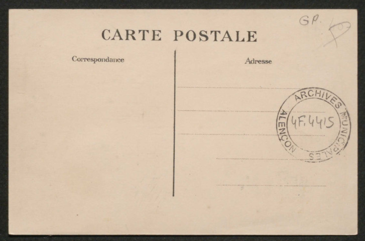 Alençon (Orne), Fêtes de l'inauguration de l'Hôtel des Postes, La Gare, arrivée des Musiques, festival le 24 septembre 1911, carte postale ancienne noir et blanc n°8, A.M.F éditeur, (date cliché :24 septembre 1911), (14x9), AMA.