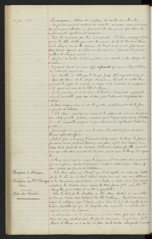Fumiers de l'abattoir, marché amiable. Hospice d'Alençon, donation de Mme Monguilan : avis du Conseil