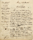 Navigation intérieure, cours d'eau, travaux d'alignement sur la rivière de la Briante : correspondance (1826).