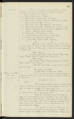 Sommaire sur les affaires à délibérer. Budget de la ville pour 1918