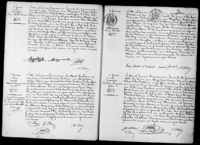 Registre des actes de naissance et adoption (1863).