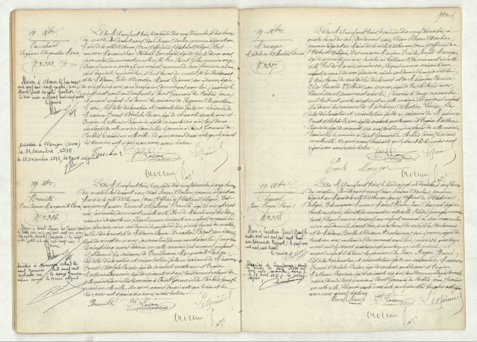Acte de naissance de TOUCHARD Suzanne Augustine Marie (19 décembre 1903),BREUILLE Emilienne Marguerite Laure (19 décembre 1903),MENAGER Madeleine Albertine Louise (19 décembre 1903),CHAUVEL Jean Roger René (19 décembre 1903).