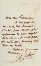 Lettre autographe signée de l'écrivain Amédée de Rolland à l'acteur Adolphe Laferrière [1860] .