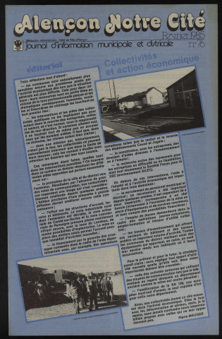 Alençon Notre Cité, journal d'information municipale et districale n°76 (février 1985).