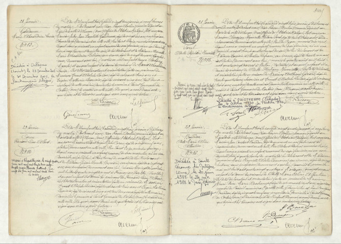 Acte de naissance de GAUDERNER Marie Alexandrine Louise (21 janvier 1903),CORNU Fernand Léon Albert (23 janvier 1903),SOREL Odette Stéphéne Henriette (21 janvier 1903),BOURDON Odette Marie Aline (23 janvier 1903).