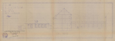 Agrandissement du Carmel, coupe transversale (ech : 1/50, Marcel Mezen) (28 mars 1938), dessin n°10.
