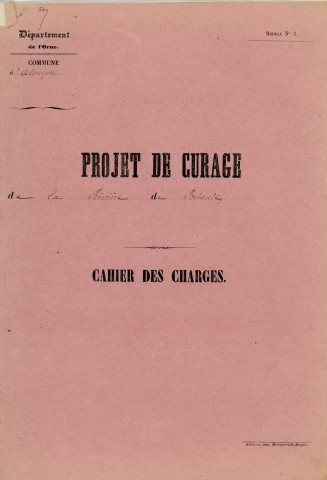 Rivière la Briante, curage et entretien (1863), projet : arrêtés préfectoraux, correspondance, notification ; adjudication : cahier des charges, devis estimatif, état nominatif des propriétaires, procès-verbaux ;