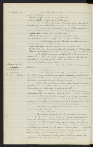 Assistance obligatoire aux vieillard, infirmes et incurables privés de ressources, dossiers soumis à la commission d'assistance. Eclairage au gaz, action de la Cie de couterne, élévation des prix du gaz, autorisation de défendre, M. CHARBEAU Ingénieur électricien à l'école pratique du commerce et des industrie du Mans contrôleur de l'éclairage public d'Alençon