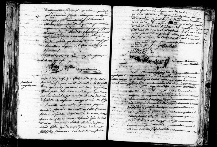 Acte de naissance de LAURENT Jacques Joseph (14 mai 1796),acte de naissance de BOULARD Angélique (16 mai 1796),acte de naissance de QUENTIN Angélique Victoire enfant naturel (15 mai 1796).