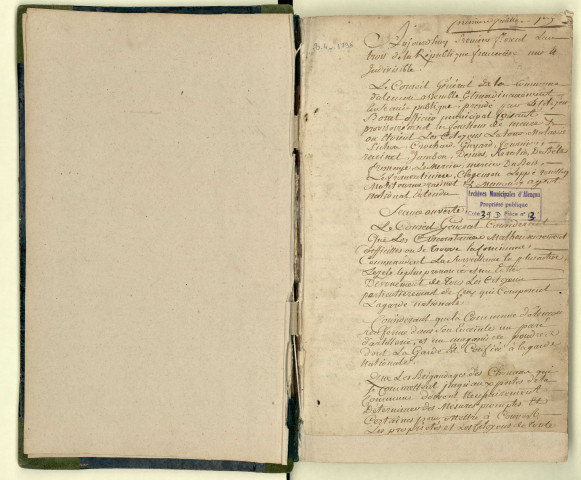 Registre des délibérations du conseil municipal (01 floréal an III/ 20 avril 1795- 02 ventôse an V/20 février 1797).
