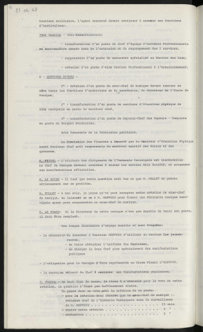 Personnel, modification à apporter au tableau des effectifs.