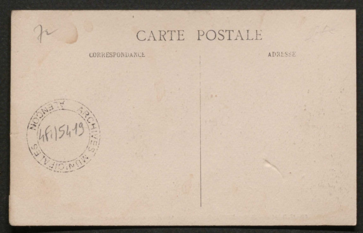 Champfleur (Sarthe), Couvent des Franciscaines de l'Immaculée Conception, vue prise du calvaire, carte postale ancienne noir et blanc, sd, (14x9), acquisition 2020, AMA.