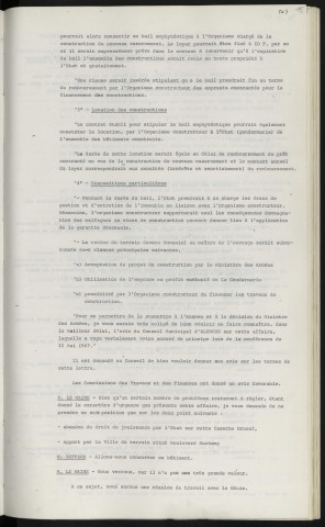 Gendarmerie, abandon du droit de jouissance par l'état sur la caserne Ernouf, apport de terrain par la ville boulevard Duchamp.